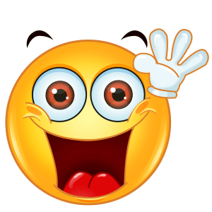 Excitable waving emoji